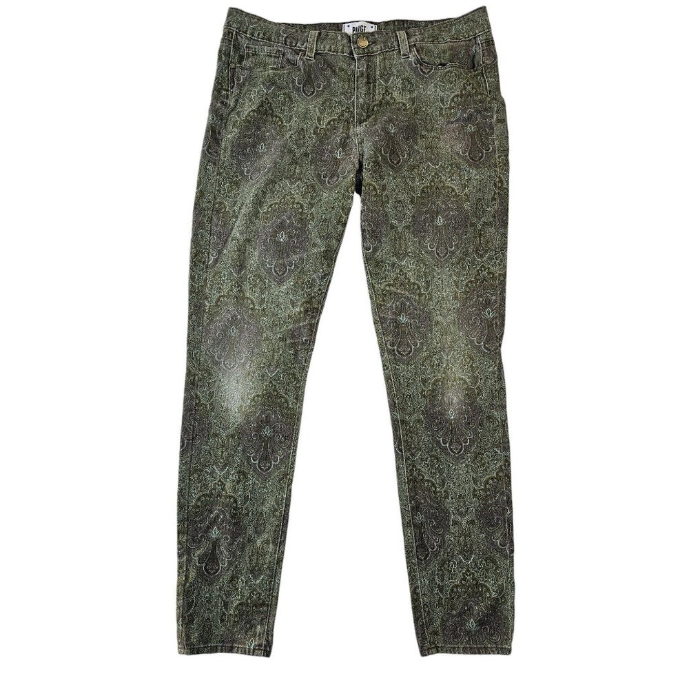 Paige Verdugo Ultra Skinny Jeans Size 32 Green Paisley Women's